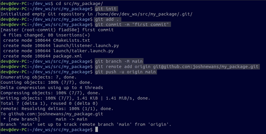 Git push screenshot